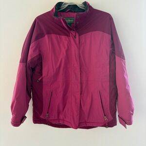 L.L.Bean Kids' Lrg 14-16 Two Tone Magenta Winter Coat Thick No Hood‎